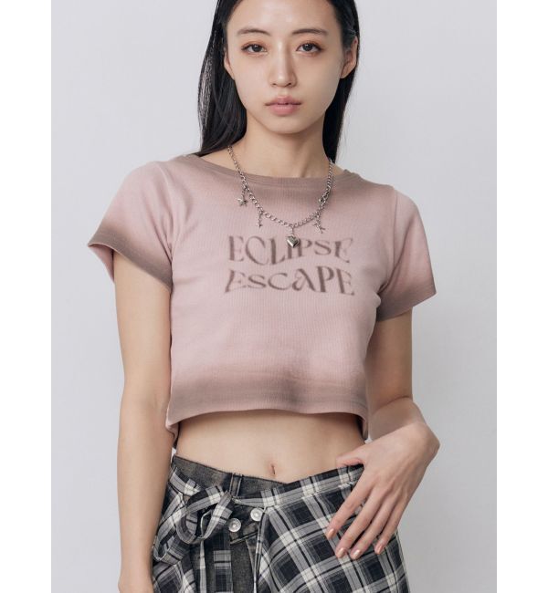 MURUA「シャドウクロップドTシャツ」|Tシャツ・カットソー|ピンク