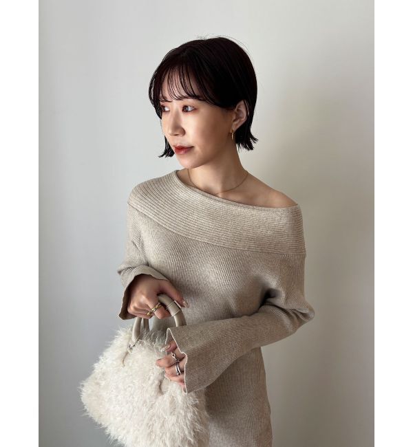 LAGUNAMOON「オフショルリブニットワンピース」|ワンピース|