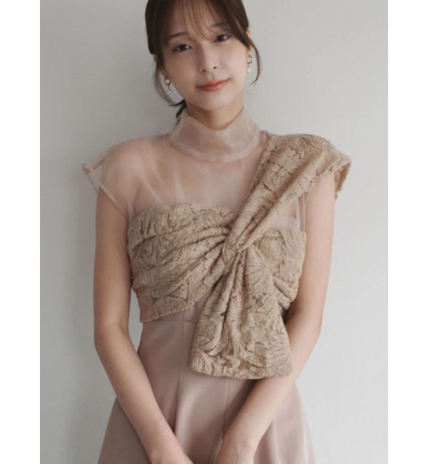 LAGUNAMOON「LADYエンブロイダリーツイストパンツドレス」|ドレス|