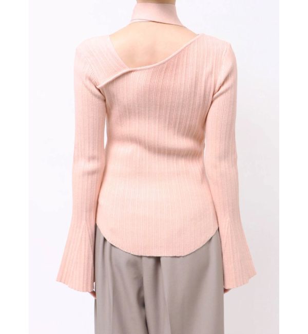 LAGUNAMOON「ボウタイアシンメトリーネックニットプルオーバー」|ニット・セーター|