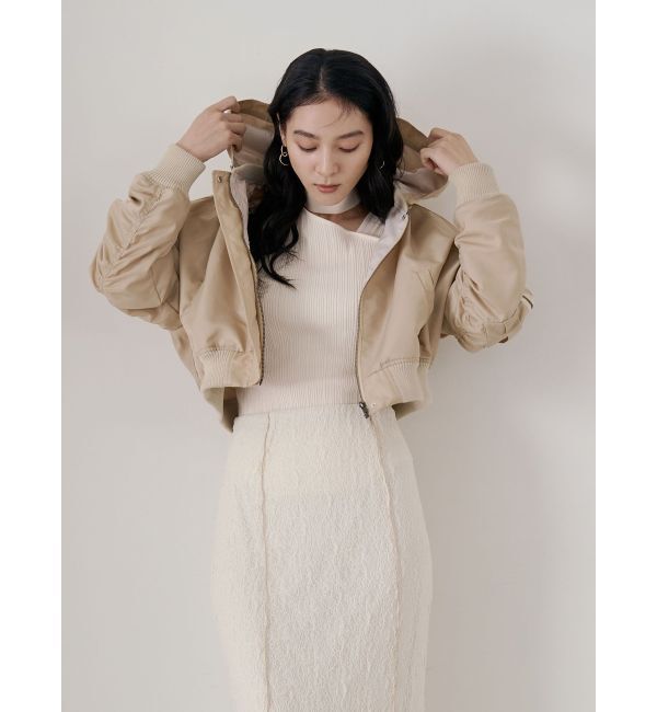 LAGUNAMOON「ボウタイアシンメトリーネックニットプルオーバー」|ニット・セーター|