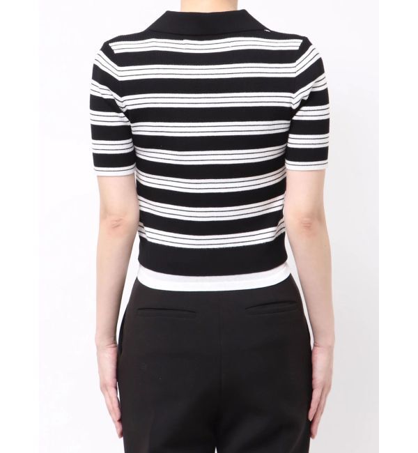 LAGUNAMOON「ヘムレイヤードビッグカラーポロニットプルオーバー」|ニット・セーター|