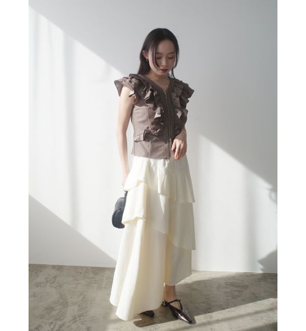 LAGUNAMOON「WZIPフリルブラウス」|シャツ・ブラウス|
