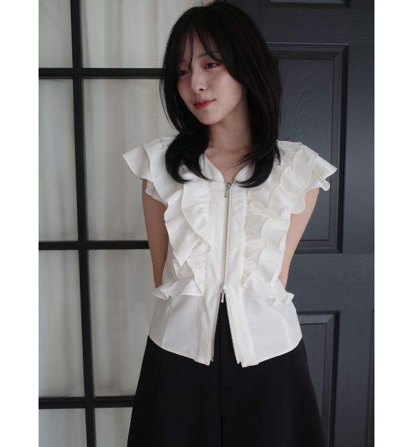 LAGUNAMOON「WZIPフリルブラウス」|シャツ・ブラウス|