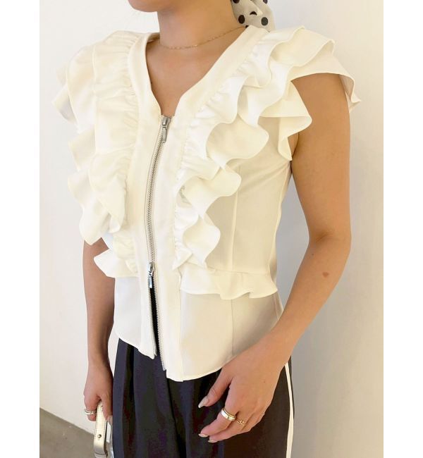 LAGUNAMOON「WZIPフリルブラウス」|シャツ・ブラウス|