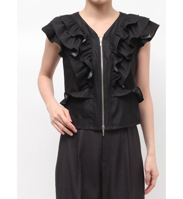 LAGUNAMOON「WZIPフリルブラウス」|シャツ・ブラウス|