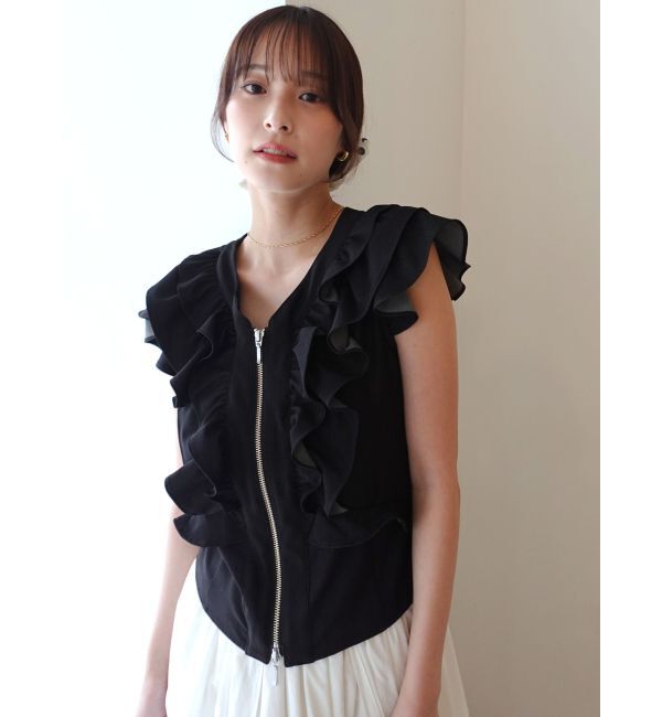 LAGUNAMOON「WZIPフリルブラウス」|シャツ・ブラウス|