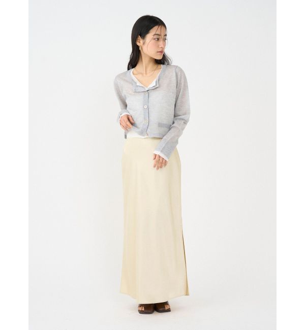 LAGUNAMOON「【接触冷感】スリットサテンナロースカート」|スカート|