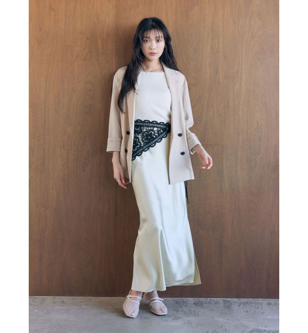 LAGUNAMOON「【接触冷感】スリットサテンナロースカート」|スカート|