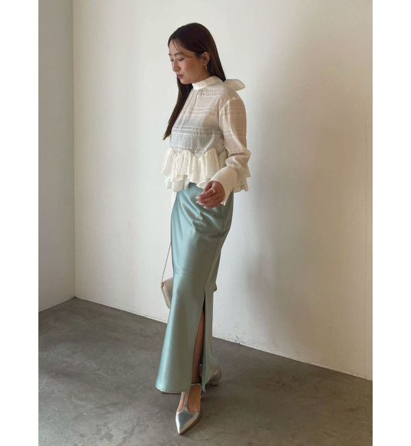 LAGUNAMOON「【接触冷感】スリットサテンナロースカート」|スカート|