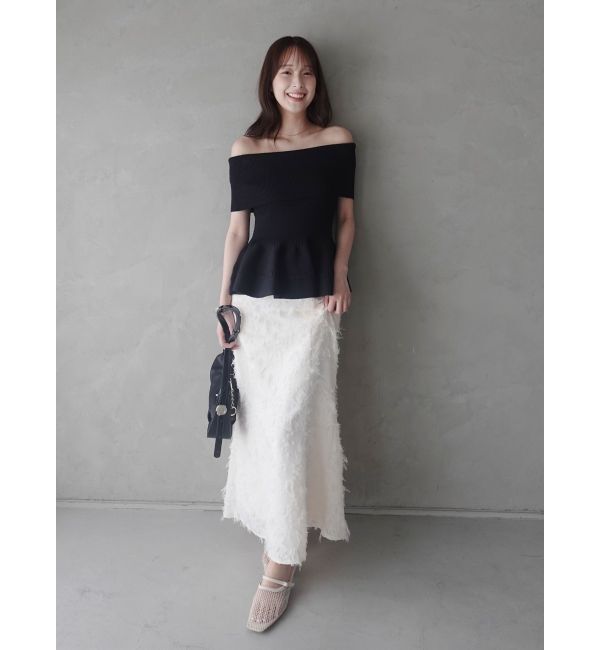LAGUNAMOON「カットジャガードナロースカート」|スカート|