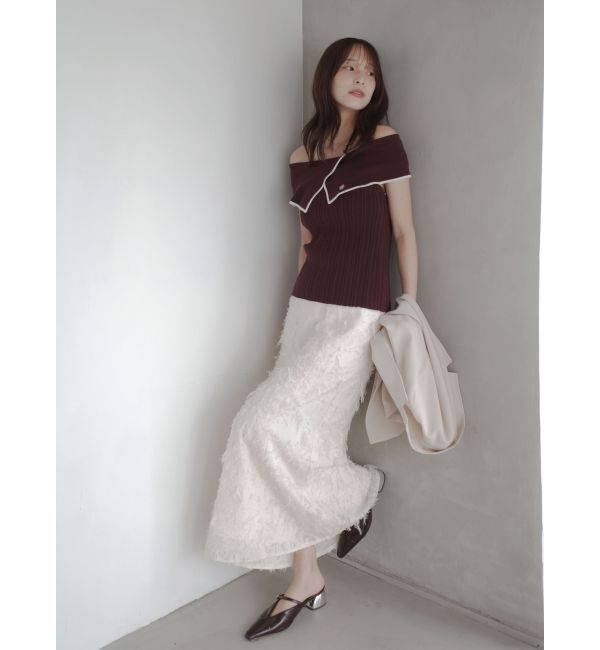 LAGUNAMOON「カットジャガードナロースカート」|スカート|