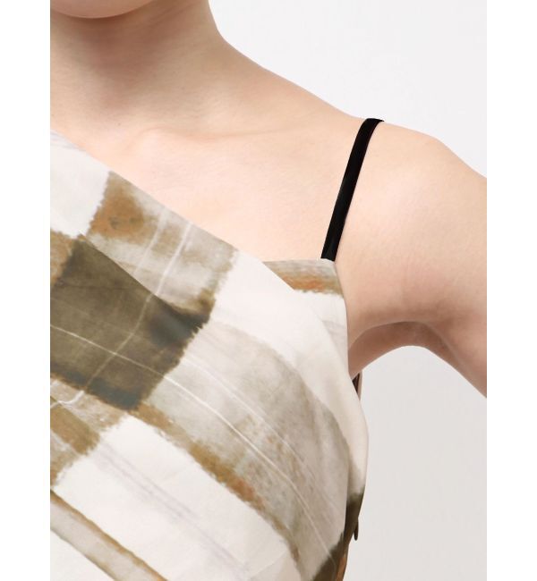 LAGUNAMOON「チェックガラドレープワンピース」|ワンピース|