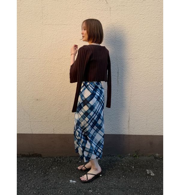 LAGUNAMOON「チェックガラドレープワンピース」|ワンピース|