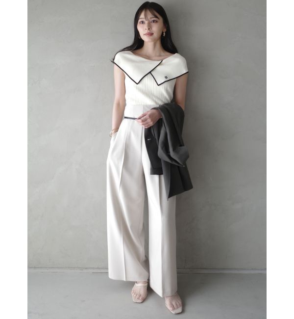 LAGUNAMOON「アシメカラーネックニット」|ニット・セーター|