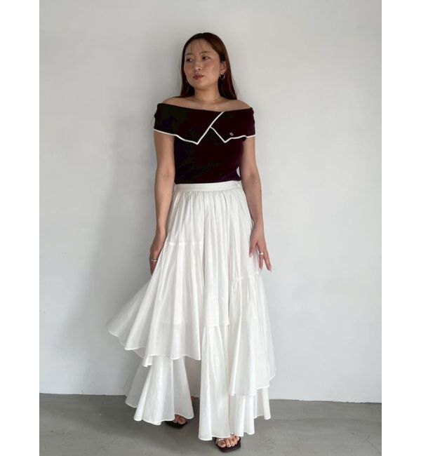 LAGUNAMOON「アシメカラーネックニット」|ニット・セーター|