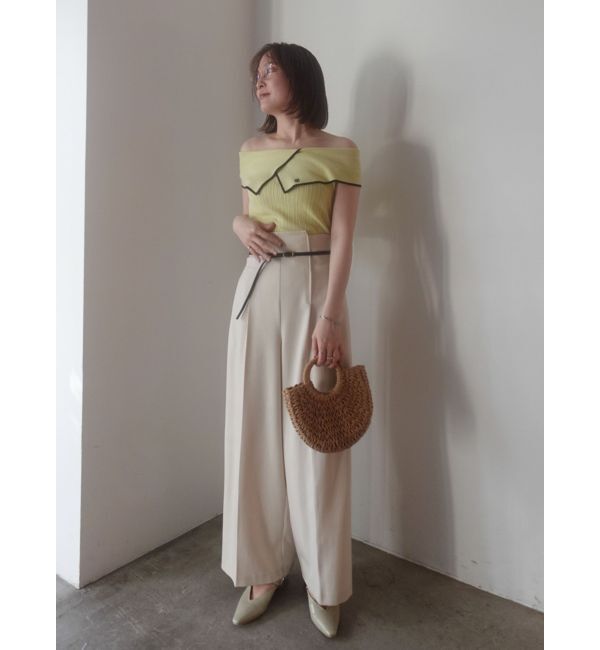 LAGUNAMOON「アシメカラーネックニット」|ニット・セーター|