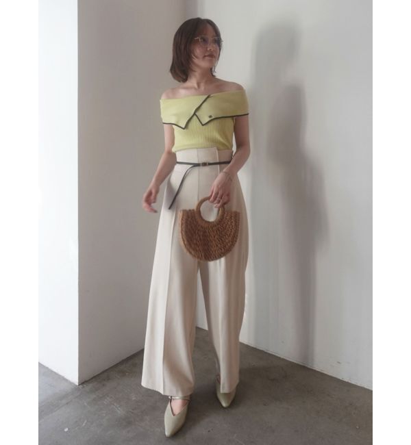 LAGUNAMOON「アシメカラーネックニット」|ニット・セーター|