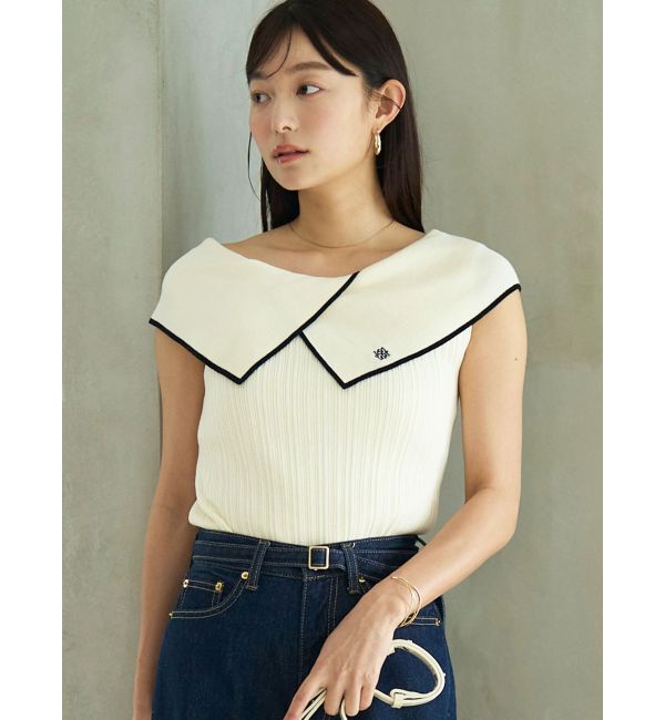 LAGUNAMOON「アシメカラーネックニット」|ニット・セーター|