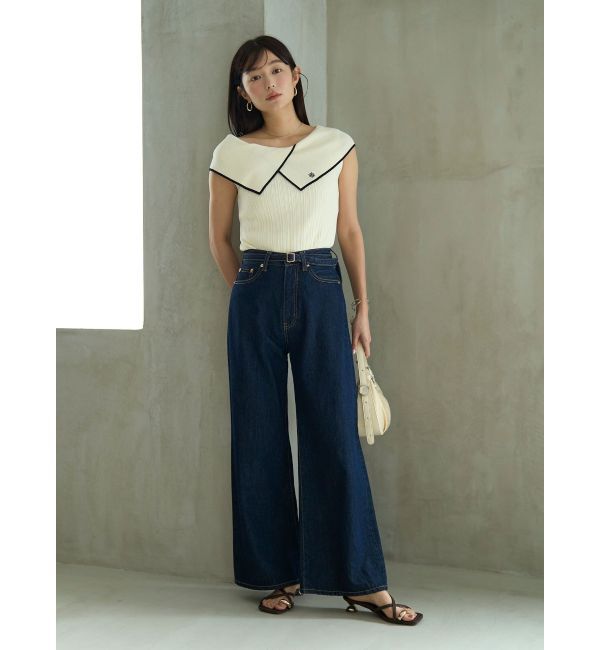 LAGUNAMOON「アシメカラーネックニット」|ニット・セーター|