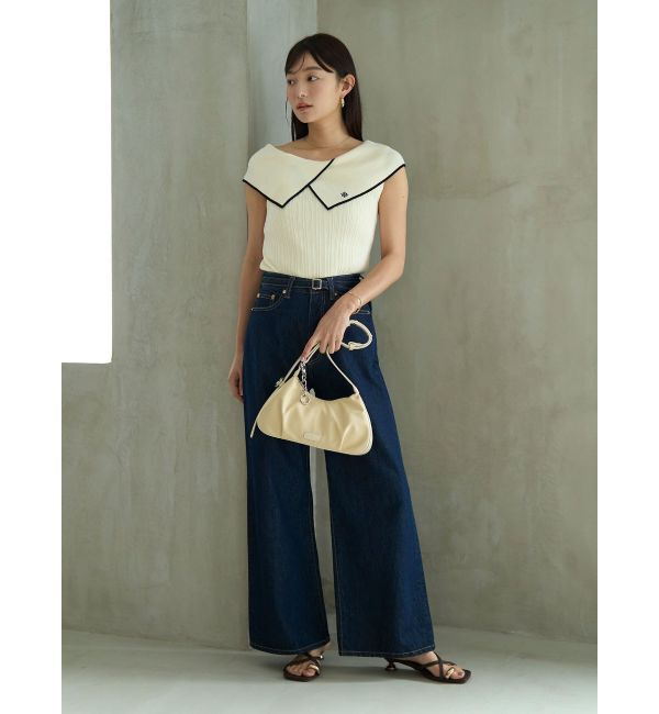 LAGUNAMOON「アシメカラーネックニット」|ニット・セーター|