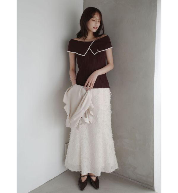 LAGUNAMOON「アシメカラーネックニット」|ニット・セーター|