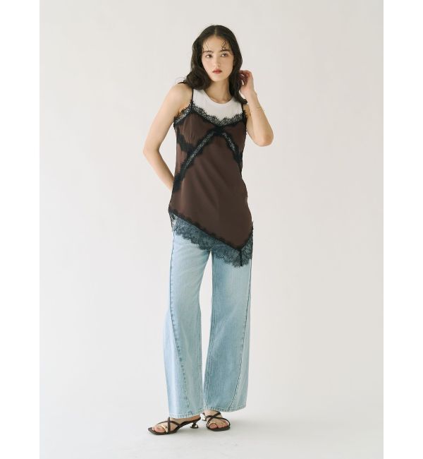 LAGUNAMOON「【Leeコラボ】セミワイドベルトデニムパンツ」|デニム|