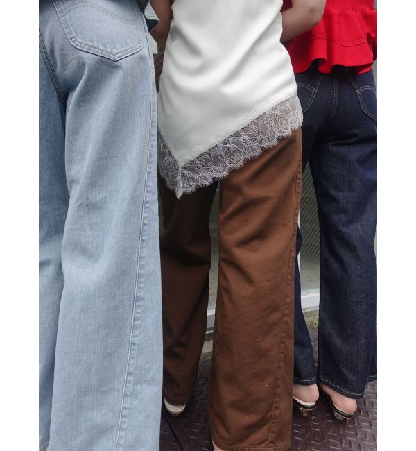 LAGUNAMOON「【Leeコラボ】セミワイドベルトデニムパンツ」|デニム|