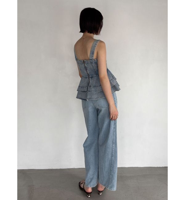 LAGUNAMOON「【Leeコラボ】セミワイドベルトデニムパンツ」|デニム|