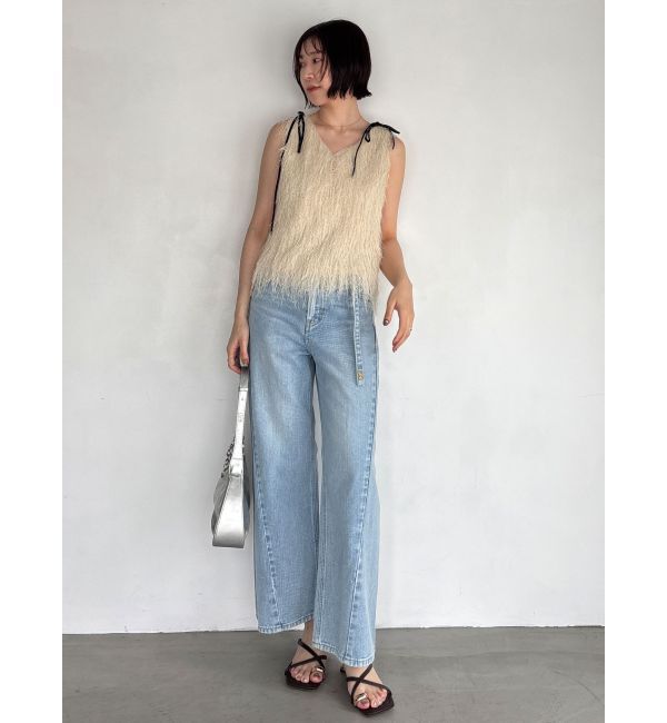LAGUNAMOON「【Leeコラボ】セミワイドベルトデニムパンツ」|デニム|