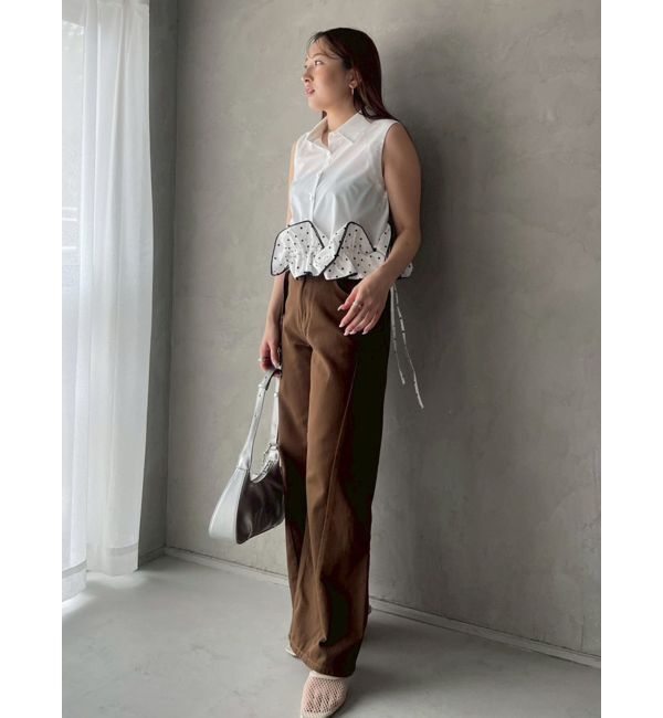 LAGUNAMOON「【Leeコラボ】セミワイドベルトデニムパンツ」|デニム|