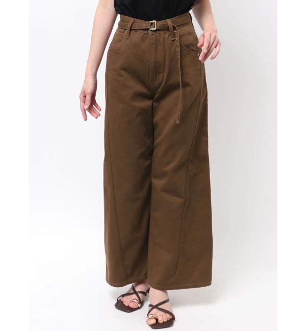 LAGUNAMOON「【Leeコラボ】セミワイドベルトデニムパンツ」|デニム|