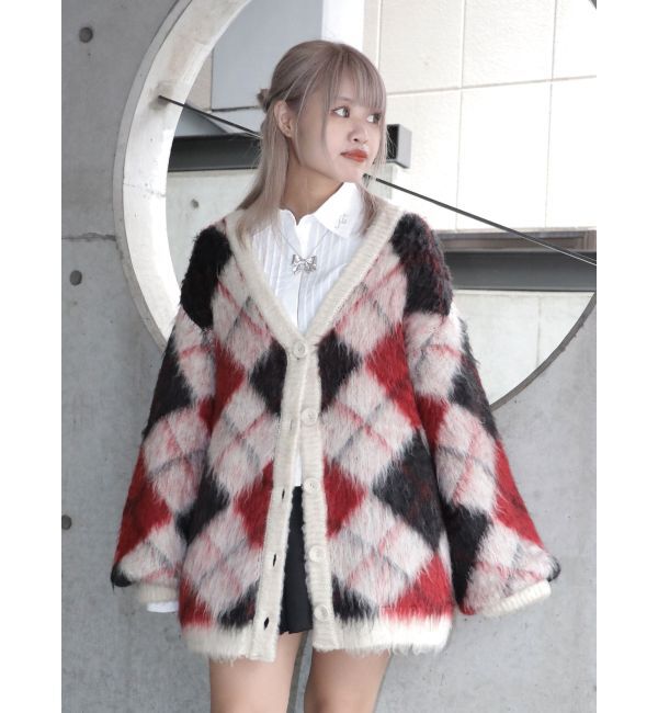 jouetie「パターンモヘアライクルーズカーデ」|カーディガン|アイボリー