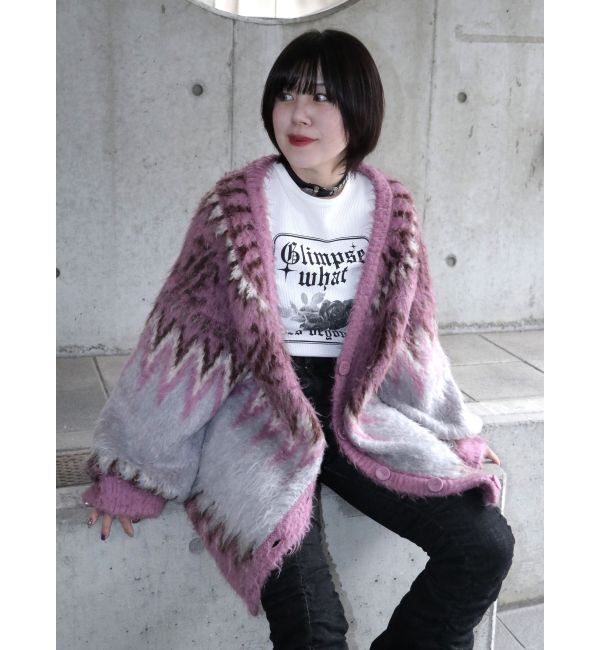 jouetie「パターンモヘアライクルーズカーデ」|カーディガン|