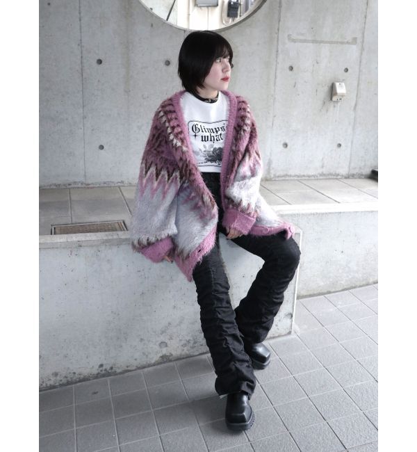 jouetie「パターンモヘアライクルーズカーデ」|カーディガン|