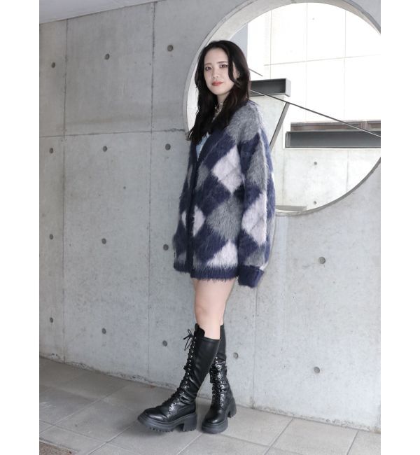 jouetie「パターンモヘアライクルーズカーデ」|カーディガン|