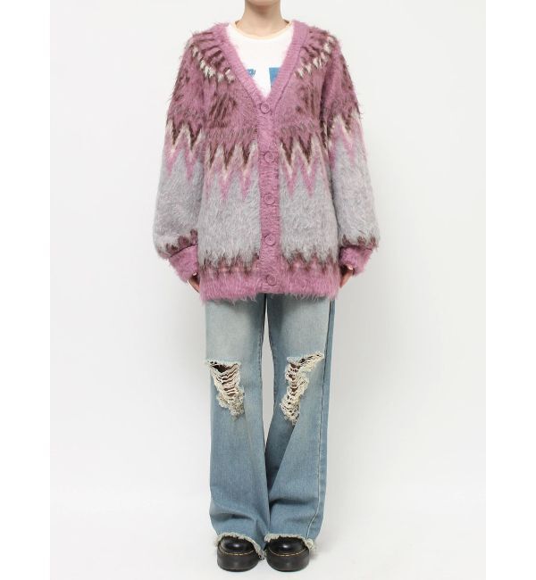 jouetie「パターンモヘアライクルーズカーデ」|カーディガン|