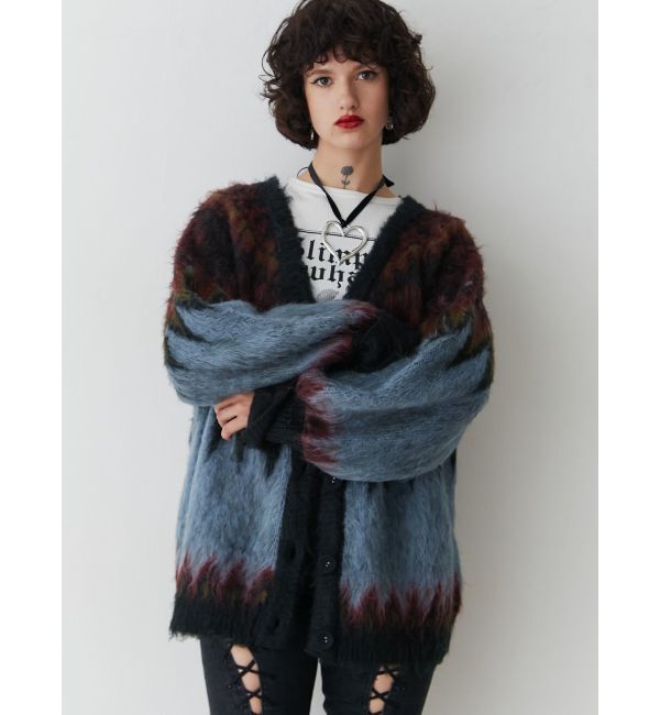 jouetie「パターンモヘアライクルーズカーデ」|カーディガン|