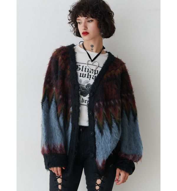 jouetie「パターンモヘアライクルーズカーデ」|カーディガン|