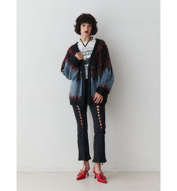 jouetie「パターンモヘアライクルーズカーデ」|カーディガン|