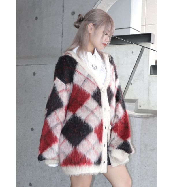 jouetie「パターンモヘアライクルーズカーデ」|カーディガン|