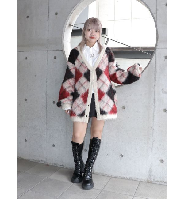 jouetie「パターンモヘアライクルーズカーデ」|カーディガン|