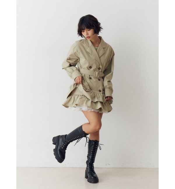 jouetie「ヘムフリルトレンチミニワンピース」|ワンピース|