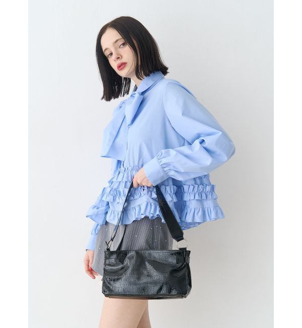 jouetie「リボンタイフリルショートシャツ」|シャツ・ブラウス|