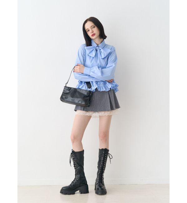 jouetie「リボンタイフリルショートシャツ」|シャツ・ブラウス|