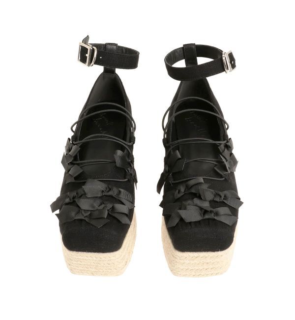 merry jenny「ribbon balletジュートウェッジサンダル」|サンダル|