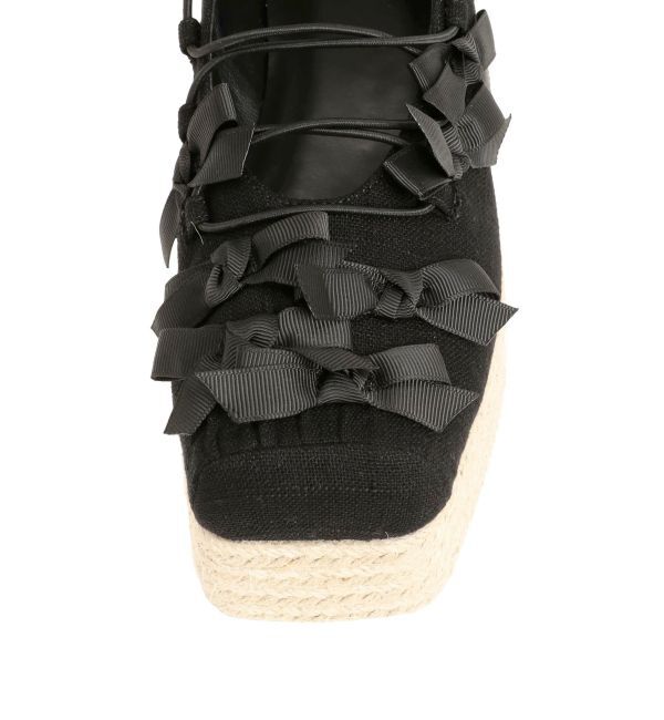 merry jenny「ribbon balletジュートウェッジサンダル」|サンダル|