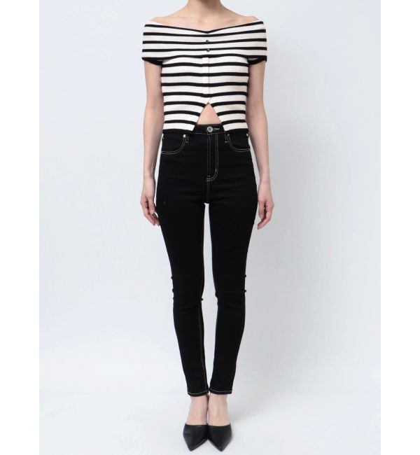 GYDA「HEMスリットオフショルニットトップス」|ニット・セーター|