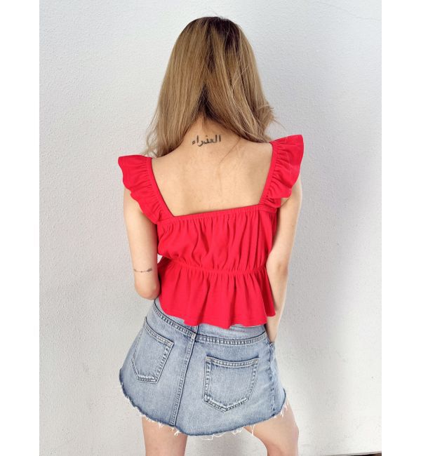 GYDA「リボンフレアリブトップス」|Tシャツ・カットソー|