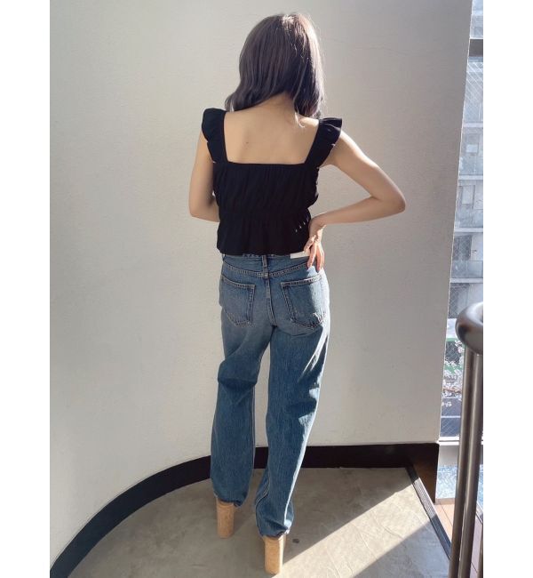 GYDA「リボンフレアリブトップス」|Tシャツ・カットソー|